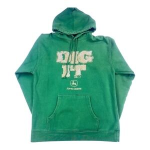 Vintage John Deere Green‎ Graphic Hoodie Sweatshirt Mens M